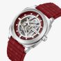 Lee Cooper Mens Red Skeleton Dial Automatic Rubber Strap Watch LC08074.388