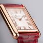Accurist Rectangle Rose Gold & Burgundy Leather Watch 71010