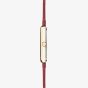 Accurist Rectangle Rose Gold & Burgundy Leather Watch 71010