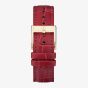 Accurist Rectangle Rose Gold & Burgundy Leather Watch 71010