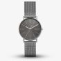 Skagen Mens Signatur Stainless Steel Grey Dial Mesh Strap Watch SKW6577