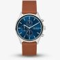 Skagen Holst Chronograph Brown Leather Strap Watch SKW6916