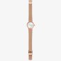 Skagen Ladies Freja Rose Gold Plated Sunray Crystal Set Dial Mesh Strap Watch SKW2665