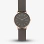 Skagen Unisex Signatur Grey Leather Strap Watch SKW2794