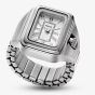 Fossil Ladies Raquel Silver Tone Rectangular Ring Watch ES5344