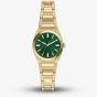 Fossil Ladies Everett Green Dial Golden Bracelet Watch ES5493