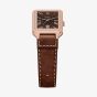 Fossil Ladies Raquel Brown Rectangle Dial Leather Strap Watch ES5503