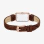 Fossil Ladies Raquel Brown Rectangle Dial Leather Strap Watch ES5503