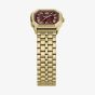 Fossil Ladies Harlow Red Octagon Dial Golden Bracelet Watch ES5511