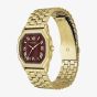 Fossil Ladies Harlow Red Octagon Dial Golden Bracelet Watch ES5511