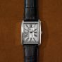 Fossil Mens Carraway Silver Dial Black Leather Strap Watch FS6078