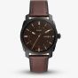 Fossil Mens Machine Brown Leather Strap Watch FS5901