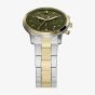 Fossil Mens Neutra Chronograph Green Dial Two Tone Bracelet Watch FS6189