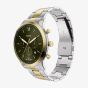 Fossil Mens Neutra Chronograph Green Dial Two Tone Bracelet Watch FS6189
