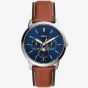 Fossil Mens Neutra Minimalist Blue Dial Chronograph Watch FS5903