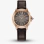 Citizen Ceci Eco Drive Rose Gold Tone Plated Brown Leather Watch EM1163-09X