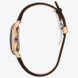 Citizen Ceci Eco Drive Rose Gold Tone Plated Brown Leather Watch EM1163-09X