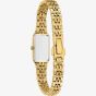 Citizen Ladies Silhouette Gold Tone White Rectangle Dial Watch EG2693-51P
