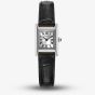 Citizen Ladies Fio Roma Eco-Drive Silver Rectangular Dial Black Leather Strap Watch EG2790-12A