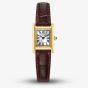 Citizen Ladies Fio Roma Eco-Drive Gold Rectangular Dial Brown Leather Strap Watch EG2797-13A