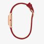 Citizen Ladies Fio Eco-Drive Rose Gold Rectangular Dial Red Leather Strap Watch EG7123-01A