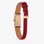 Citizen Ladies Fio Eco-Drive Rose Gold Rectangular Dial Red Leather Strap Watch EG7123-01A