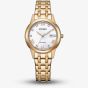 Citizen Ladies eco 29mm Gold Plated White Dial Watch FE1243-83A