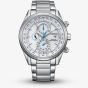 Citizen Mens World Chronograph A.T Atomic Timekeeping Silver Bracelet Watch AT8260-85A