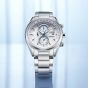 Citizen Mens World Chronograph A.T Atomic Timekeeping Silver Bracelet Watch AT8260-85A