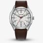 Citizen Mens Eco-Drive Terra Force Brown Leather Strap Watch AW1890-19B