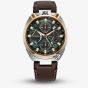 Citizen Mens Limited Edition Promaster Bullhead Racing Chronograph Leather Strap Watch AV0104-06W