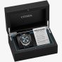 Citizen Mens Limited Edition Promaster Bullhead Racing Chronograph Blue Dial Black Leather Strap Watch AV0106-01L