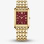 Citizen Mens Dress Classic Red Dial Rectangle Golden Bracelet Watch BJ6572-54X