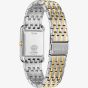 Citizen Mens Dress Classic Black Dial Rectangle Two Tone Bracelet Watch BJ6574-59E