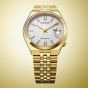 Citizen Mens Tsuyosa 60 White Dial Golden Bracelet Watch NK0022-50A