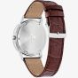 Citizen Mens Corso Stainless Steel Blue Day Date Dial Brown Leather Strap Watch BU2070-12L
