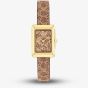 Coach Ladies Mara Gold Tone Brown Leather Strap Watch 14504585