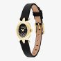 Coach Ladies Sammy Golden Oval Black Crystal Dial Leather Strap Watch 14504739