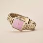Coach Ladies Cass BCRF Golden Square Pink Dial Bracelet Watch 14504692