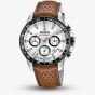 Festina Mens Silver Chronograph Brown Leather Strap Watch F20561/1