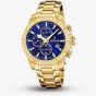 Festina Mens Timeless Chronograph Gold Tone Blue Dial Watch F20705/3