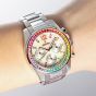 Festina Ladies Rainbow Multi Colour Zirconia Bezel Chronograph Watch F20606/2