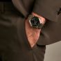 Orlam Mens Pulse Black Dial Two Colour Bracelet Watch ORDYBPU007