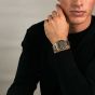 Orlam Mens Pulse Black Dial Two Colour Bracelet Watch ORDYBPU007