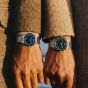 Orlam Mens Twilight Blue Dial Silver Bracelet Watch ORSSBCR005