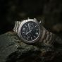 Orlam Mens Legend Black Dial Silver Bracelet Watch ORSSBLE003