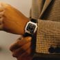Orlam Mens Heritage Black Octagon Dial Leather Strap Watch ORSSLHE002