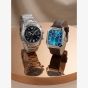 Orlam Mens Heritage Blue Octagon Dial Leather Strap Watch ORSSLHE003