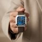 Orlam Mens Heritage Blue Octagon Dial Leather Strap Watch ORSSLHE003