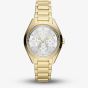Armani Exchange Ladies Giacomo Gold Plated Silver Dial Watch AX5657